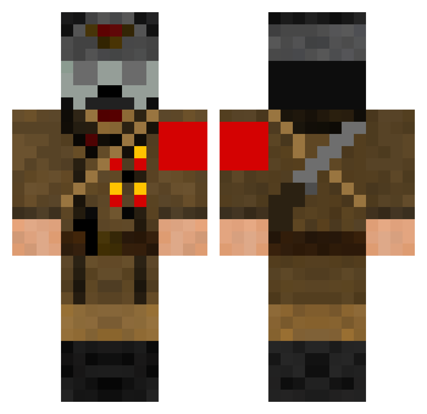 Tied112 Minecraft skin, front and back view