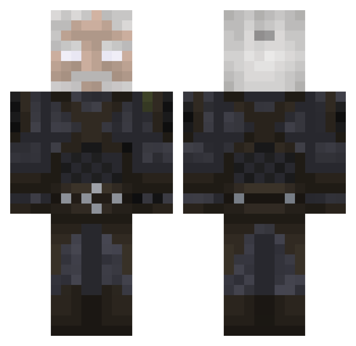 Gymtalohr Minecraft skin, front and back view