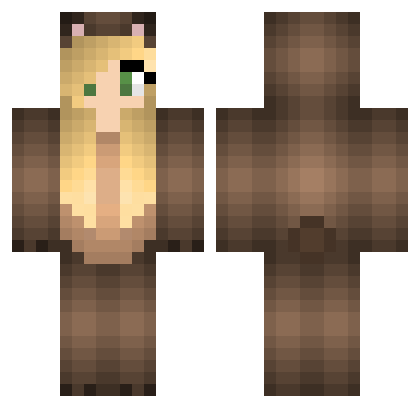 Loreen Minecraft skin, front and back view