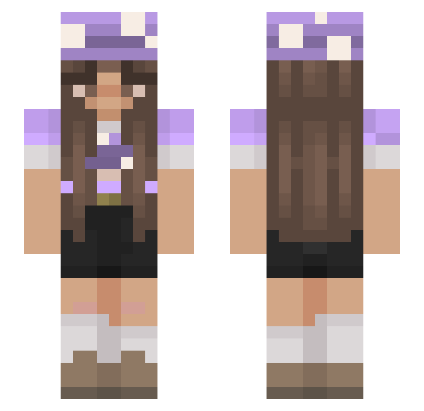 Mandoliz Minecraft skin, front and back view