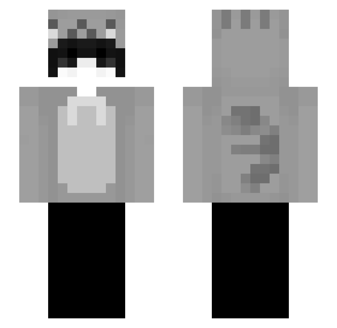 UnknownYuno Minecraft skin, front and back view