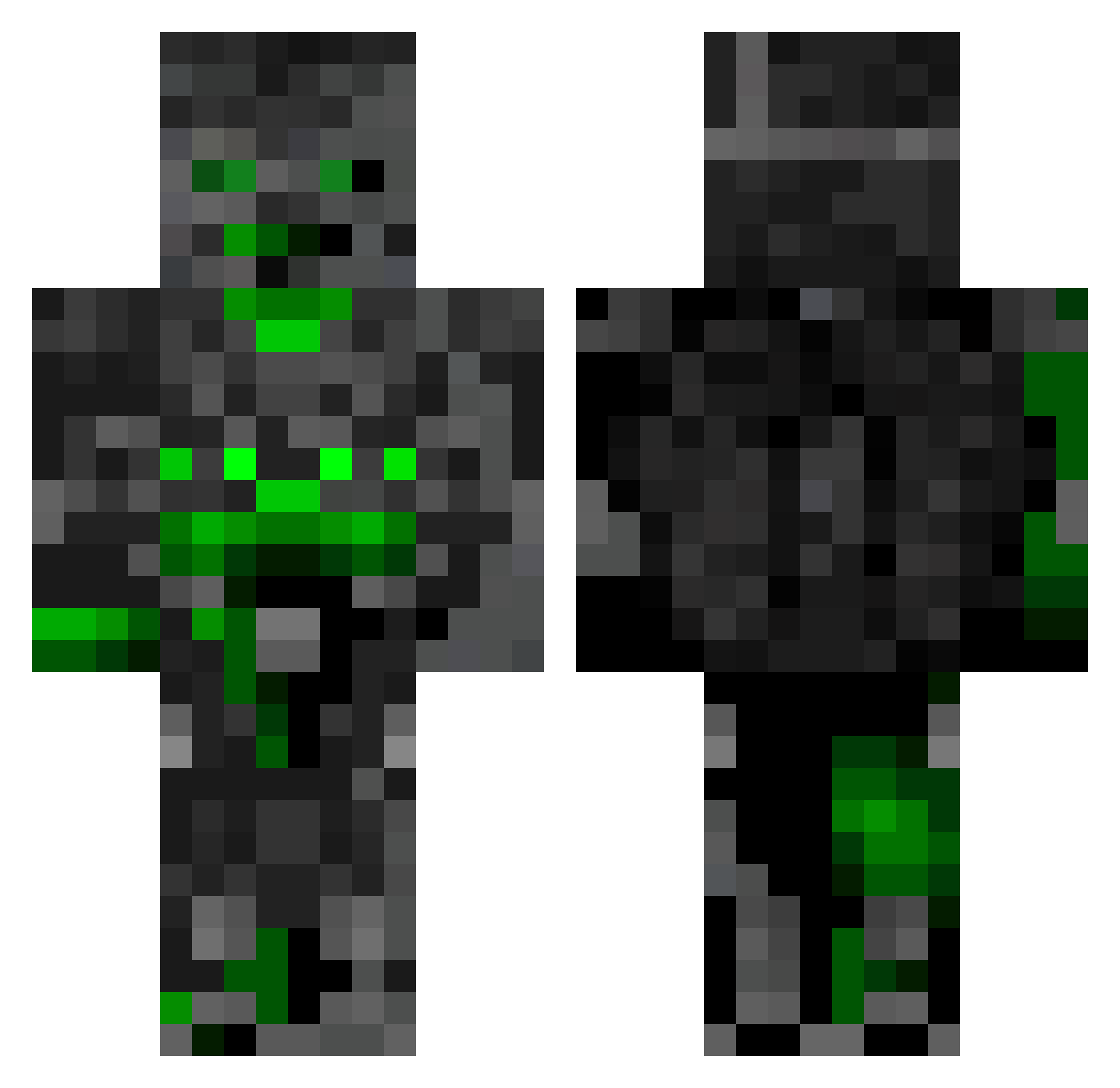 Beast_Blaster Minecraft skin, front and back view