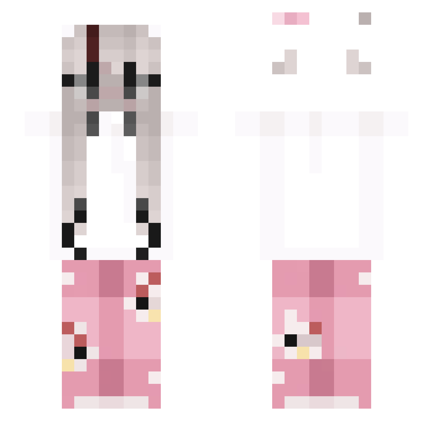 Purrrffect Minecraft skin, front and back view