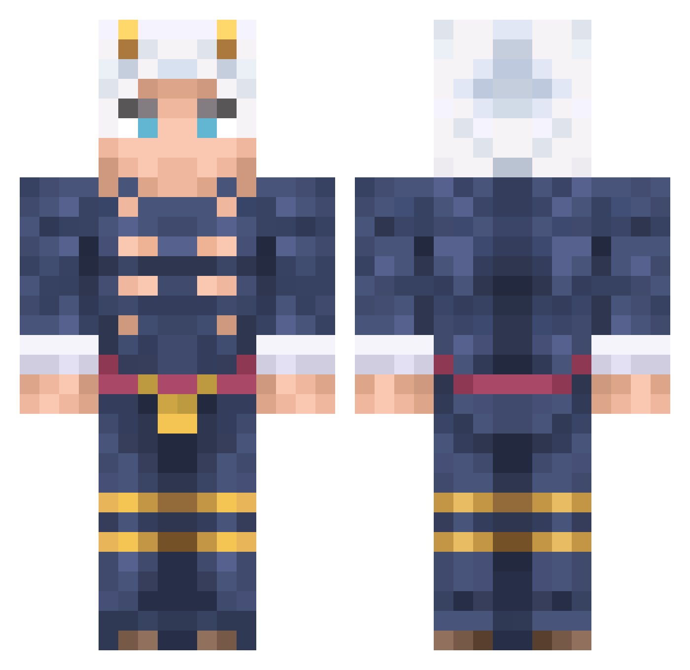 Packeter Minecraft skin, front and back view