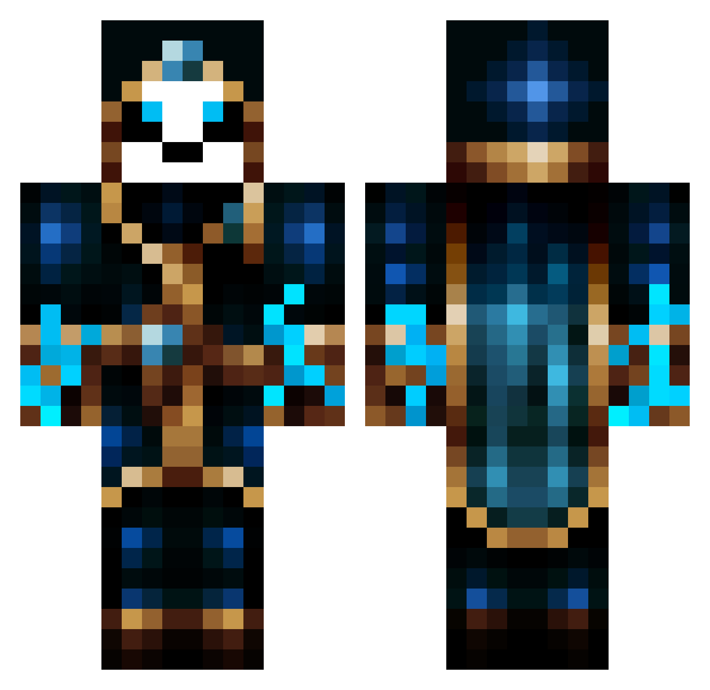 Jackbacardi Minecraft skin, front and back view