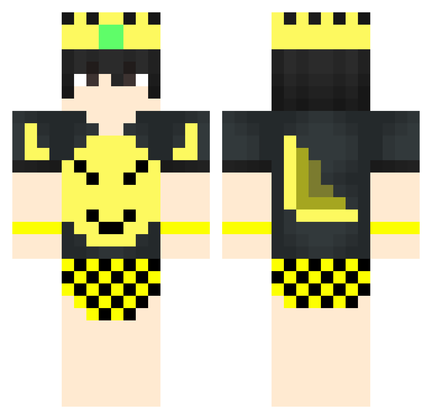 Tribute947 Minecraft skin, front and back view