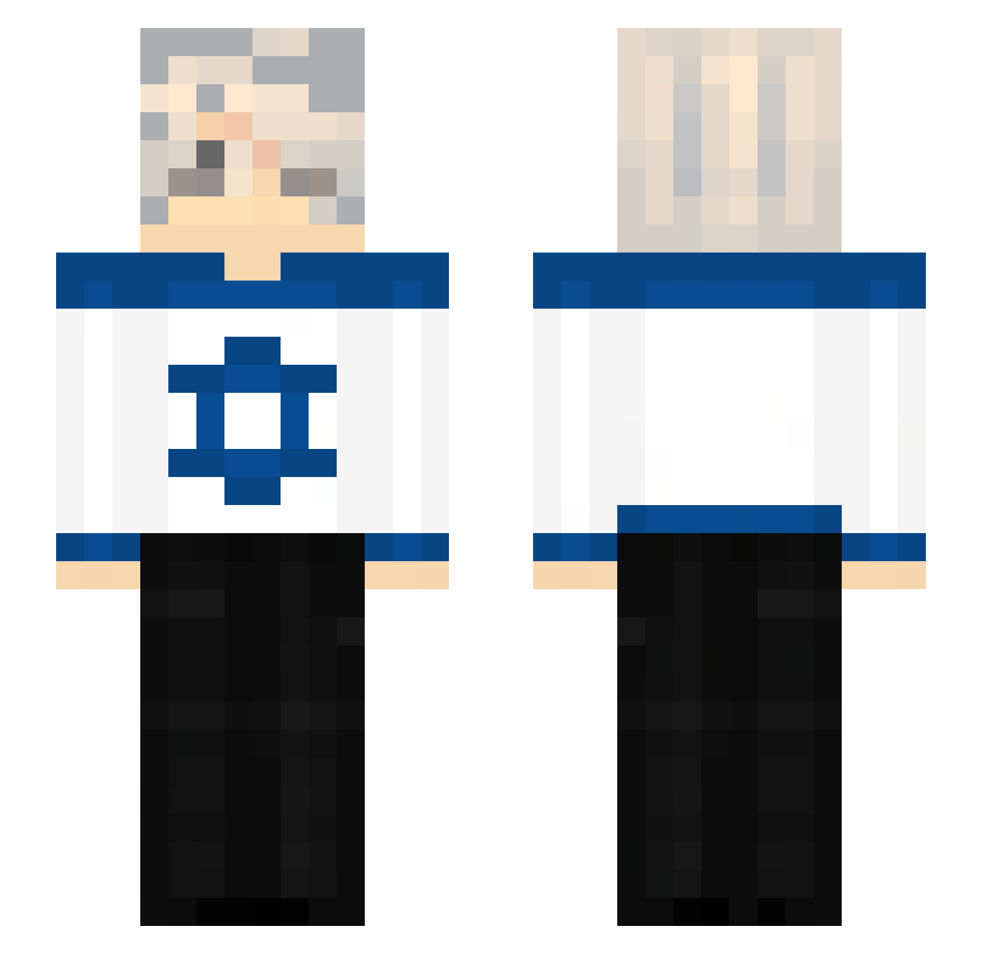 8DYM Minecraft skin, front and back view