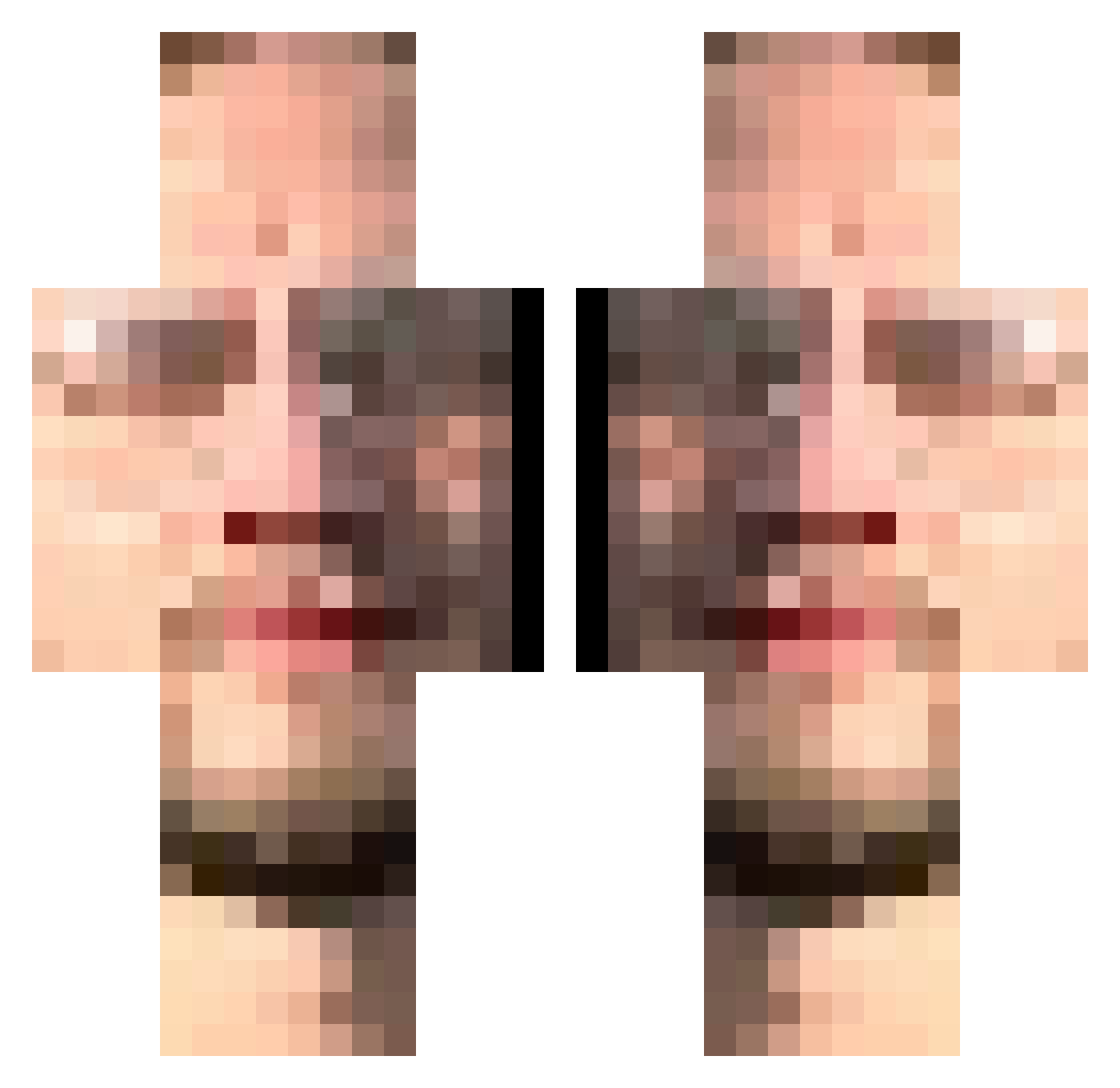 Duckwee Minecraft skin, front and back view