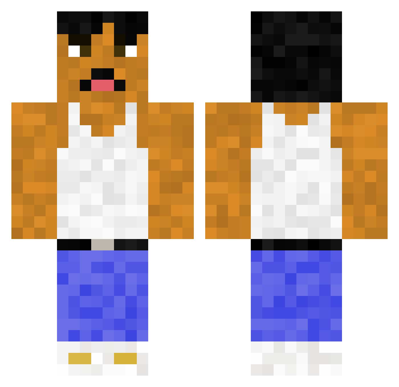 Royke_Boyke Minecraft skin, front and back view