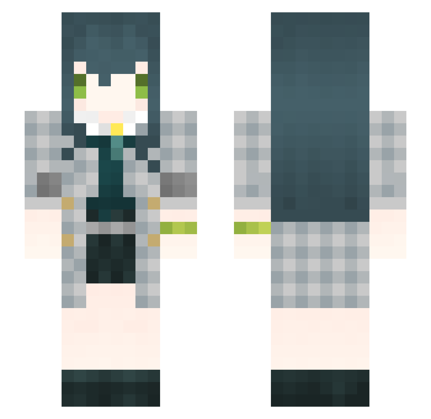 Sayako_ Minecraft skin, front and back view