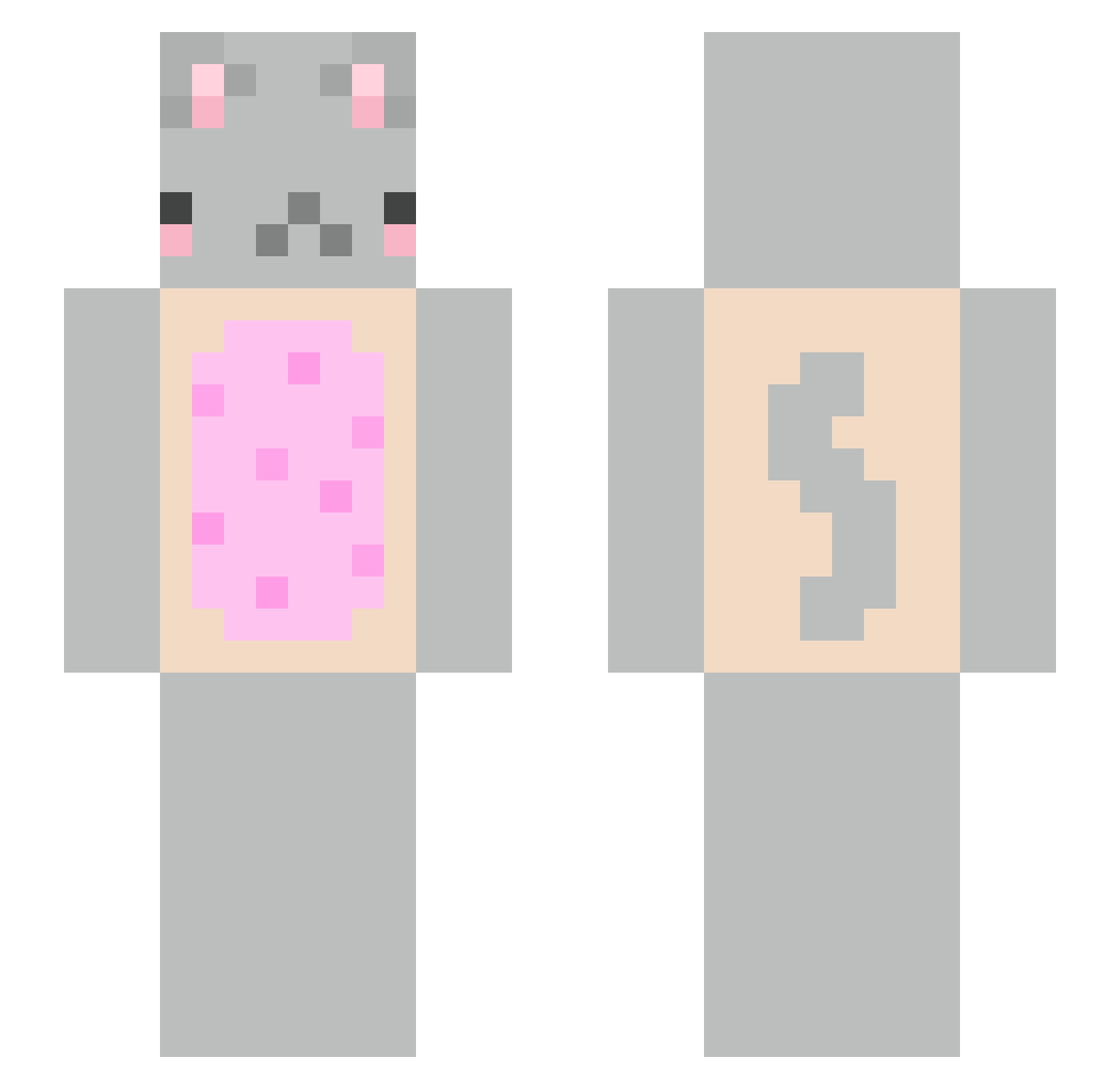 b3shy Minecraft skin, front and back view
