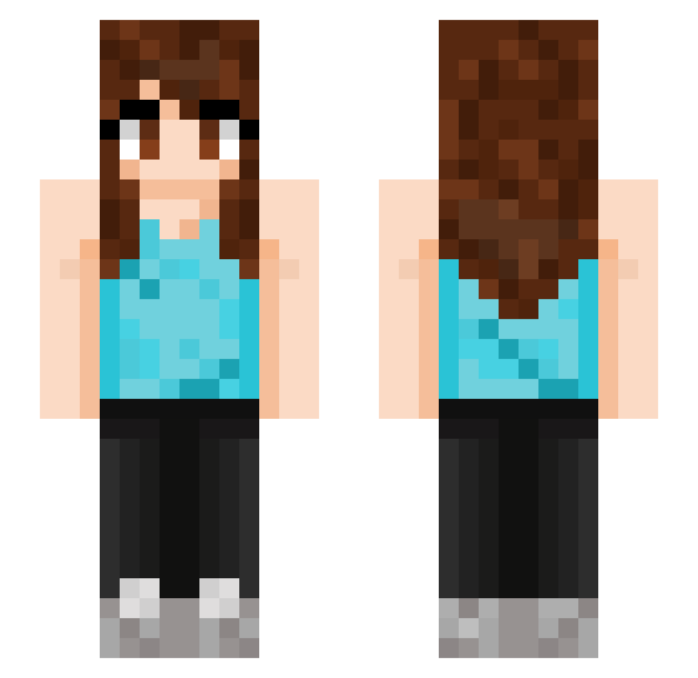 Siren_Catt Minecraft skin, front and back view
