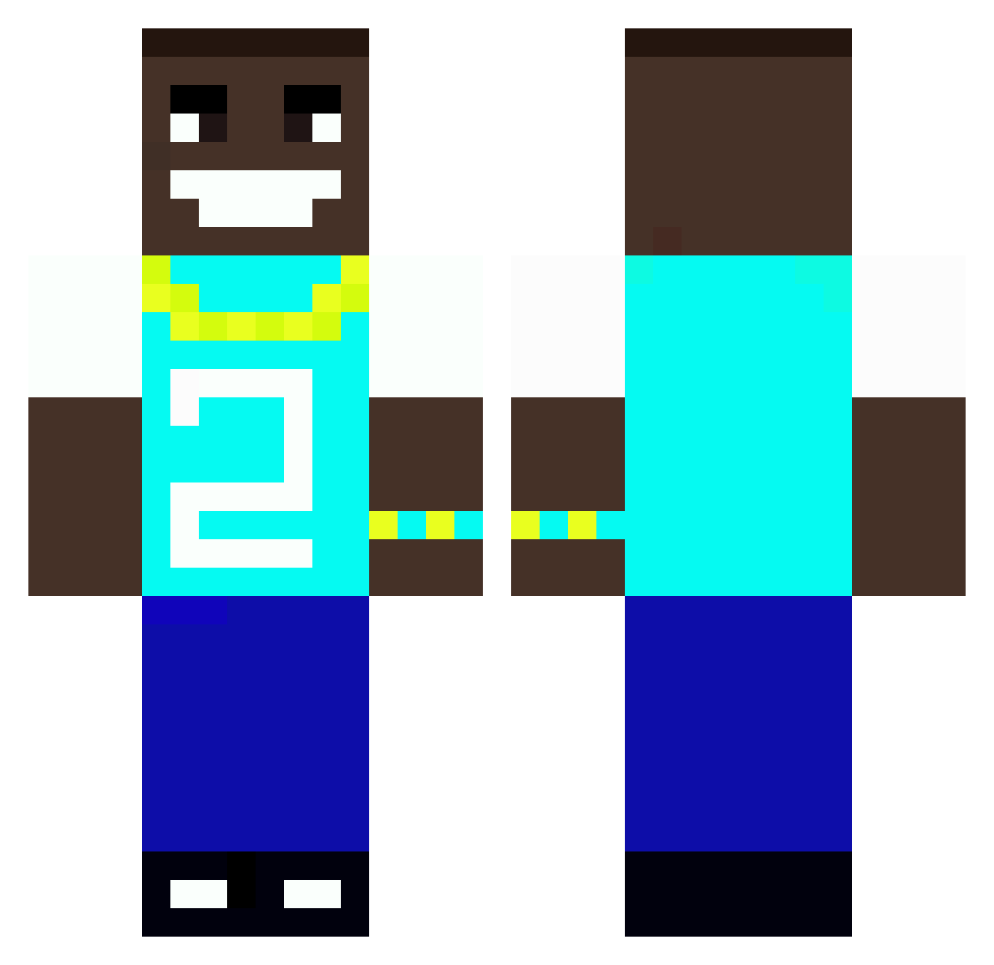 Samuel0905 Minecraft skin, front and back view