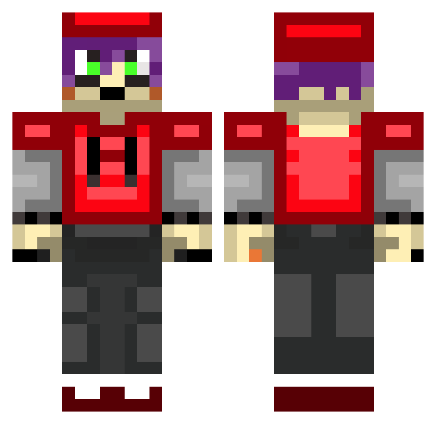 Springfox13 Minecraft skin, front and back view