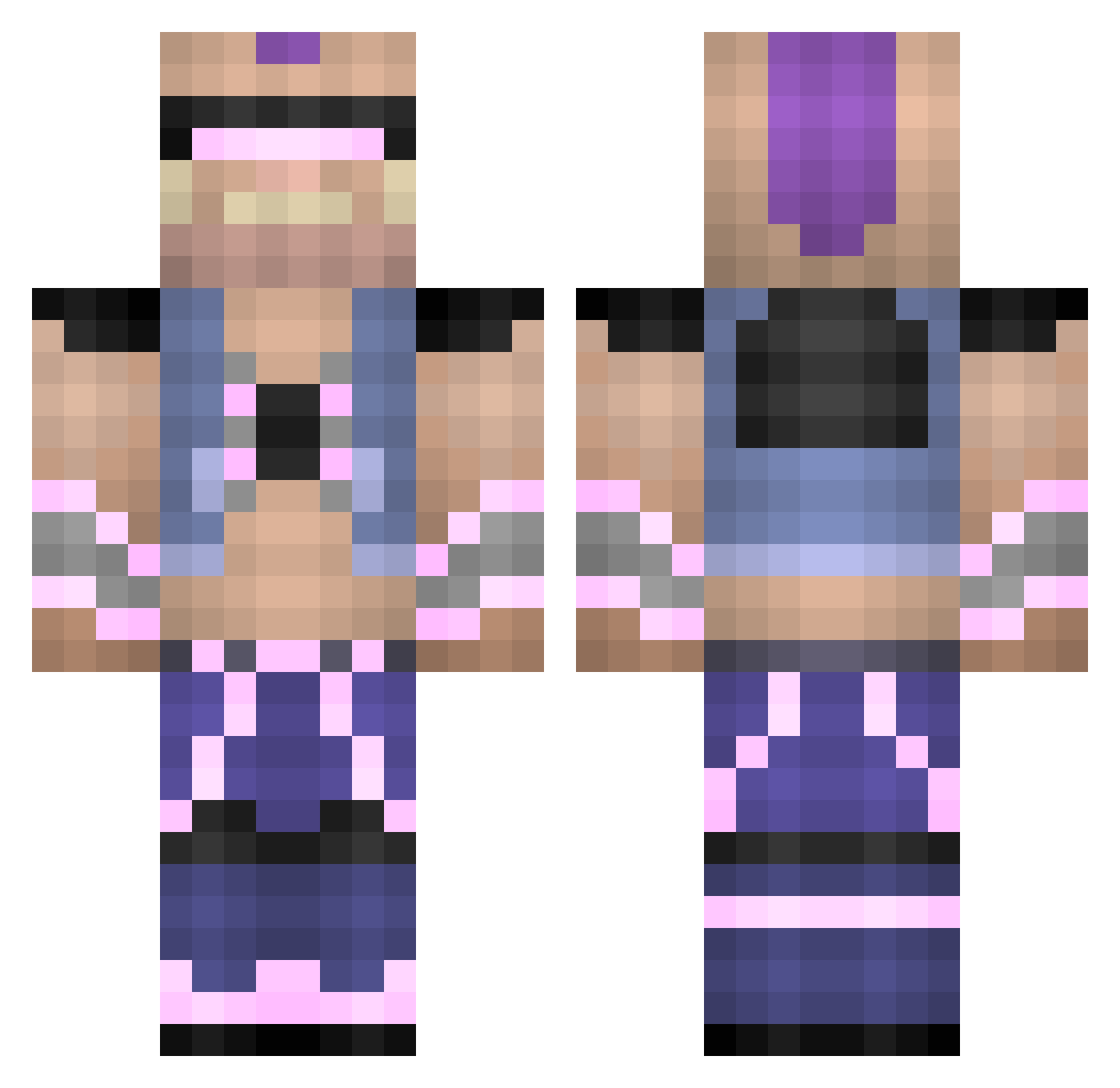 Vowik Minecraft skin, front and back view