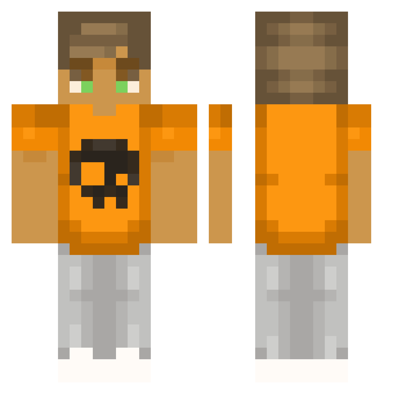 NiknoeStyle Minecraft skin, front and back view
