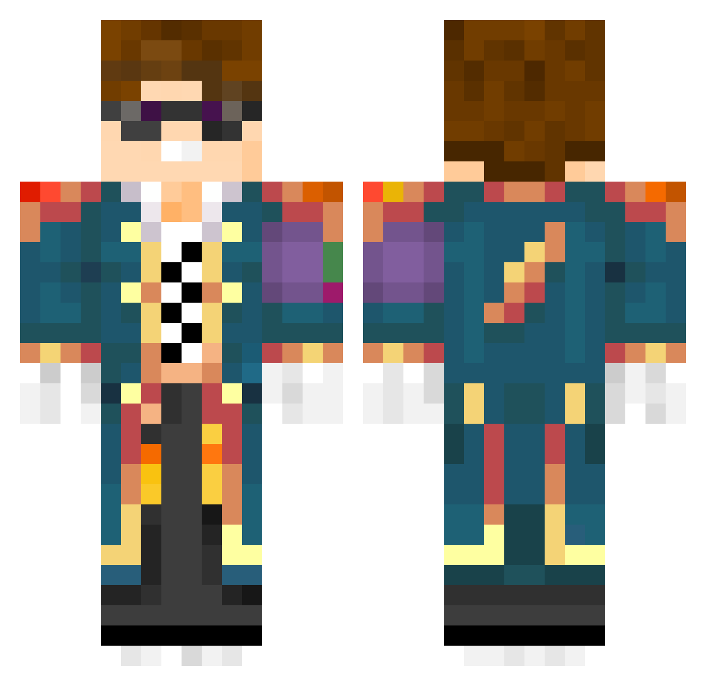 youssfm Minecraft skin, front and back view