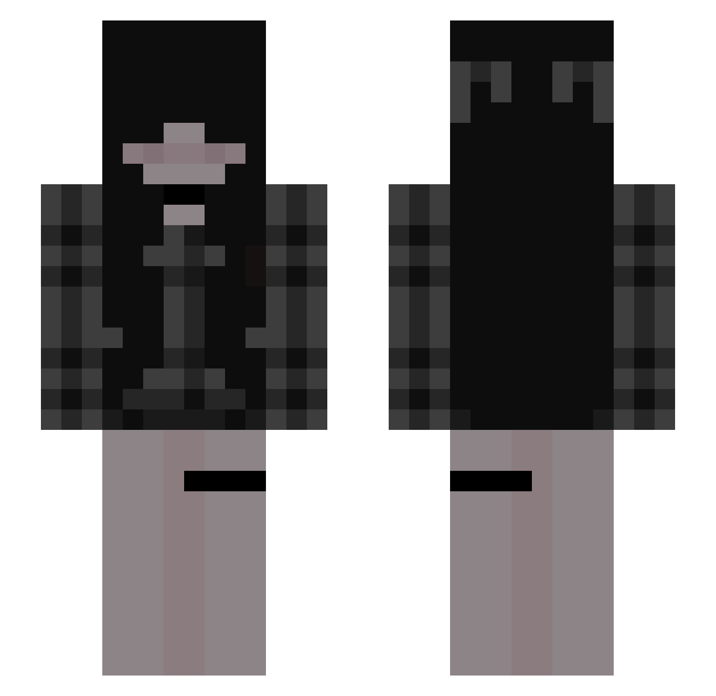 Teabloe Minecraft skin, front and back view
