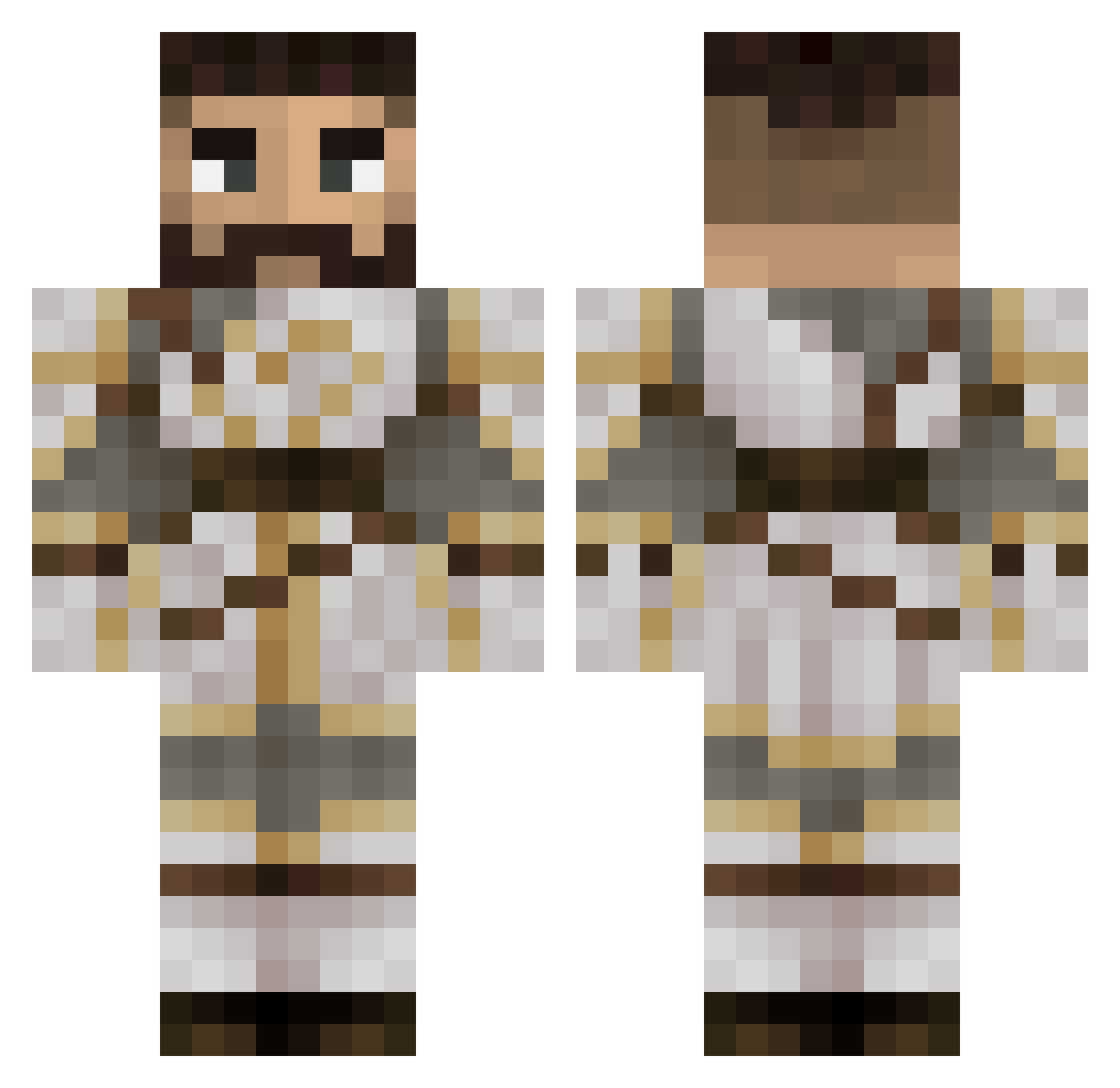 McChykn Minecraft skin, front and back view