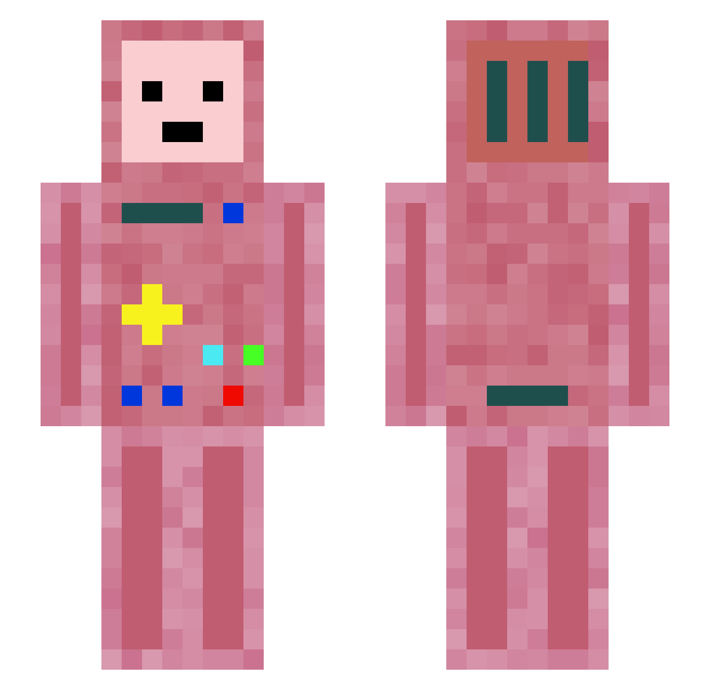 xZaro Minecraft skin, front and back view
