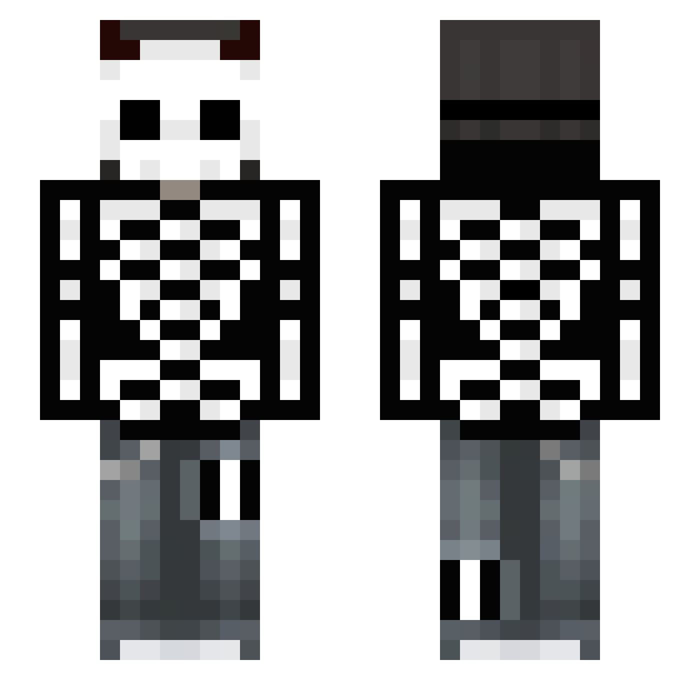 R1C0_ Minecraft skin, front and back view