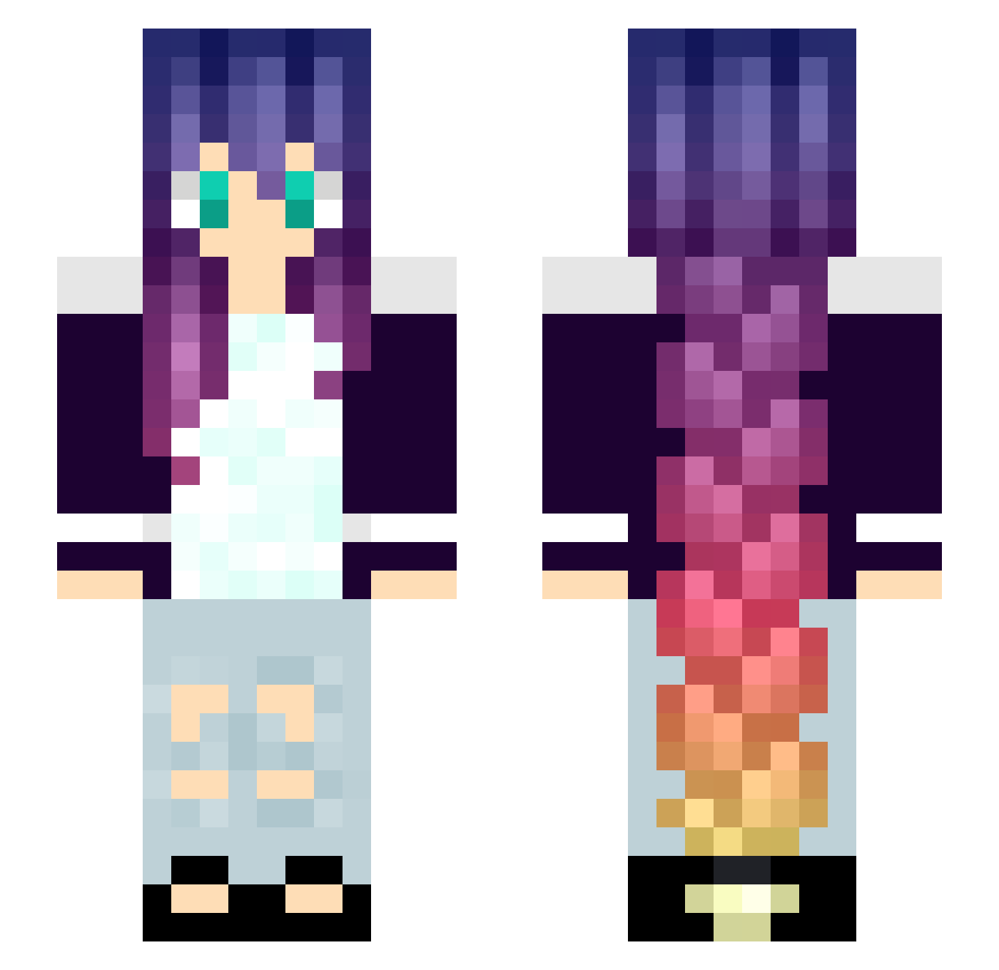 PixSINZx Minecraft skin, front and back view