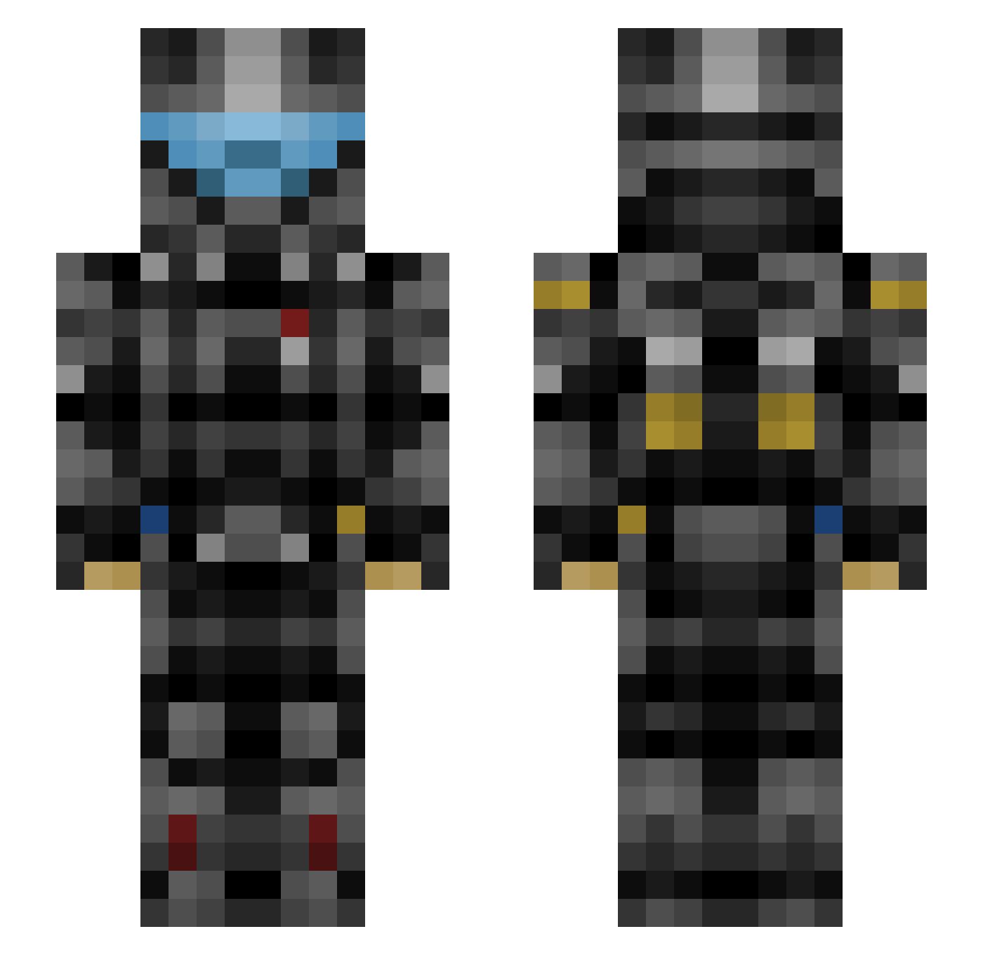 Fed_7 Minecraft skin, front and back view