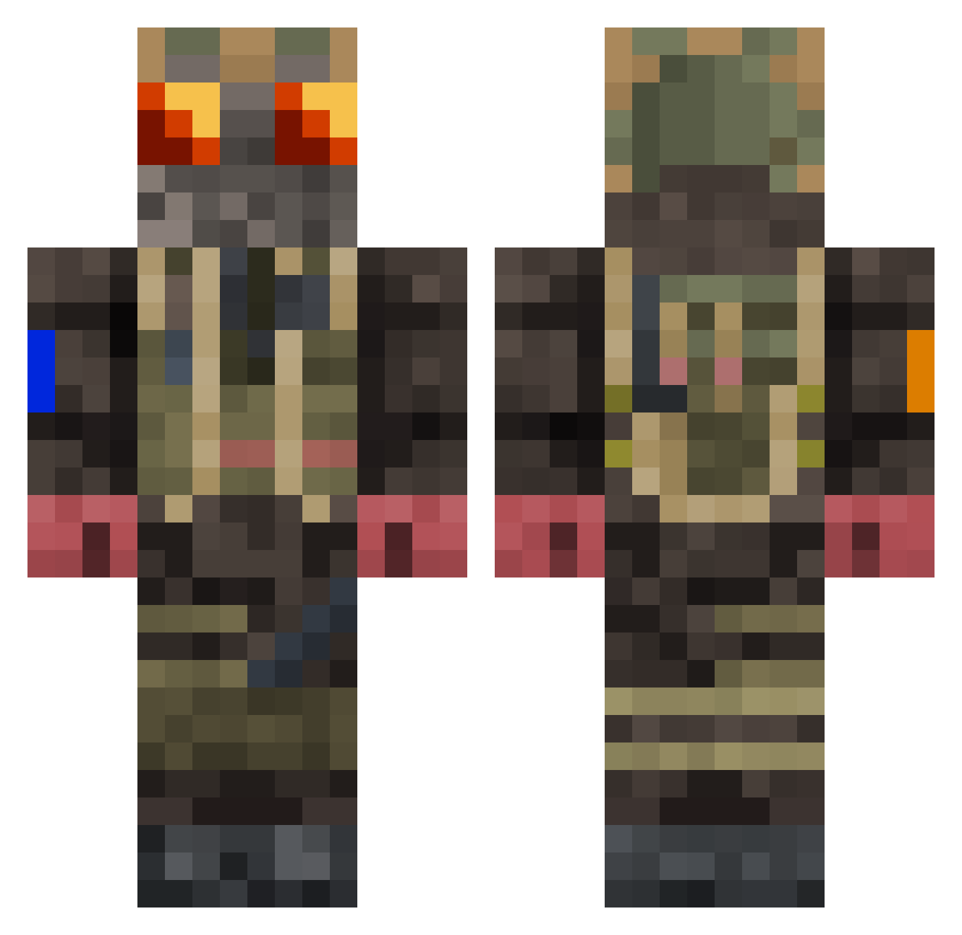 MirekxGod Minecraft skin, front and back view
