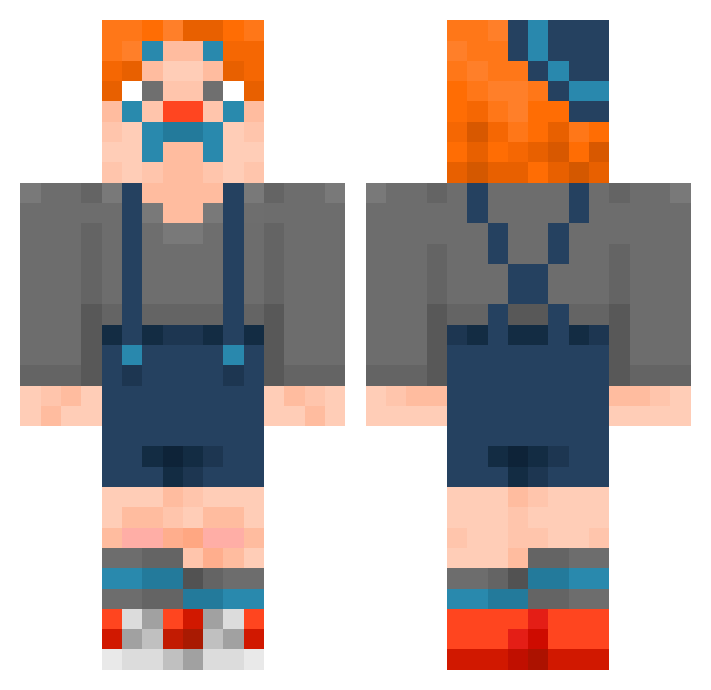 Subnitrate Minecraft skin, front and back view