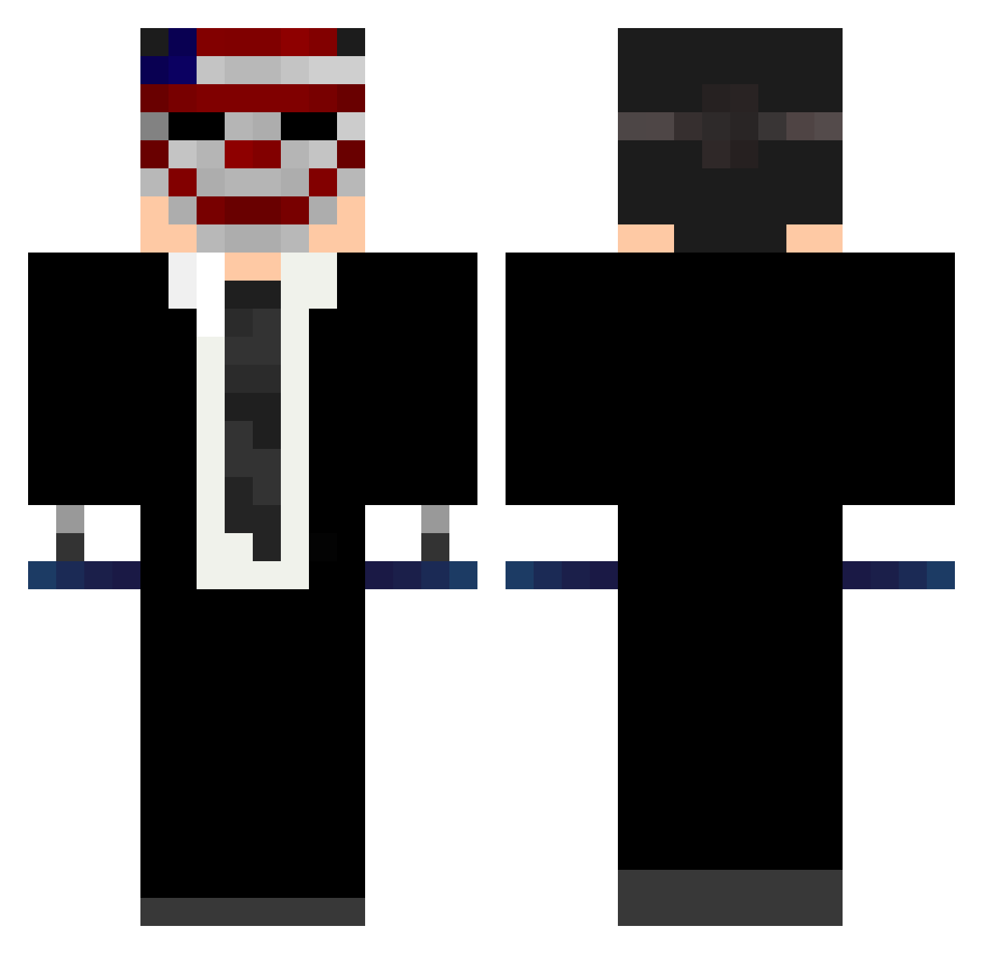 Puppeteer Minecraft skin, front and back view