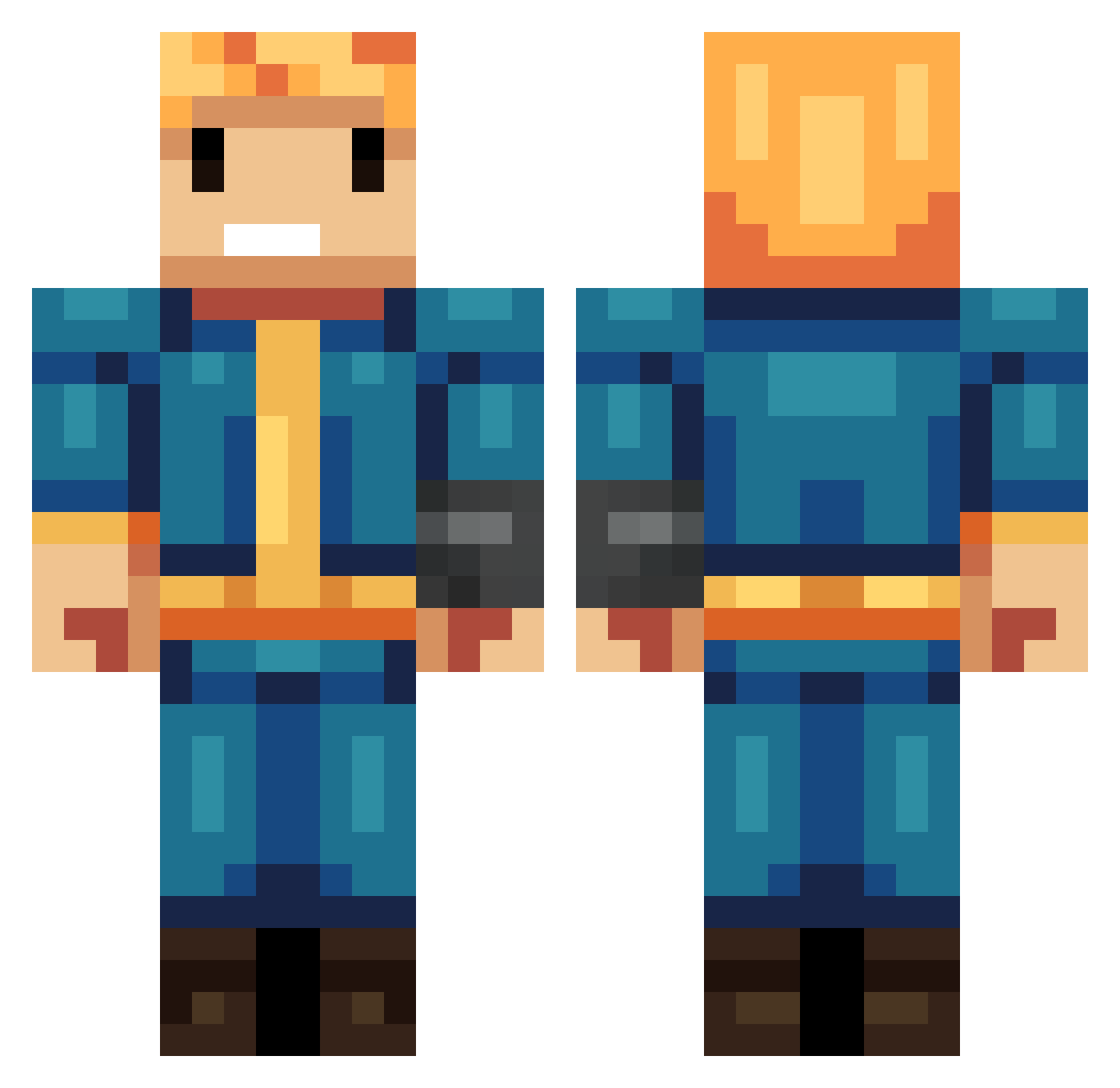 lReLLaX_ Minecraft skin, front and back view