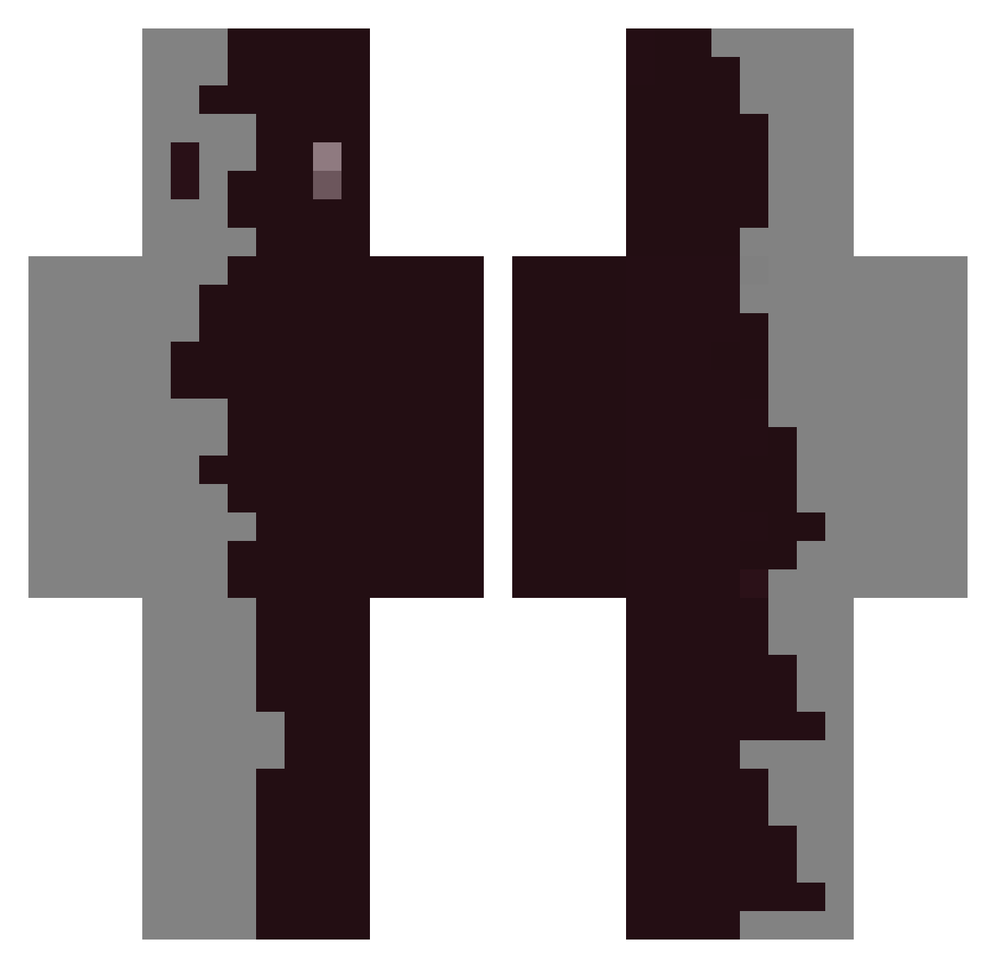 Syhtix Minecraft skin, front and back view