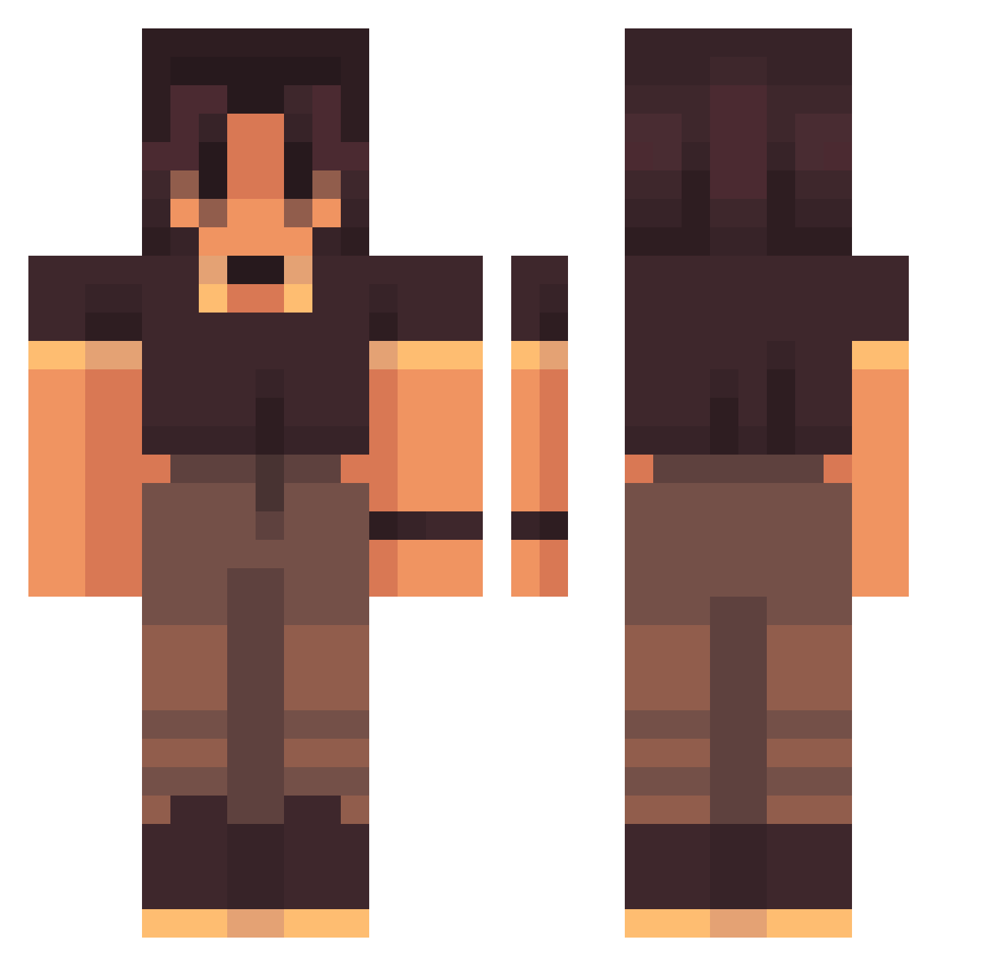 SeriouslySleepy Minecraft skin, front and back view