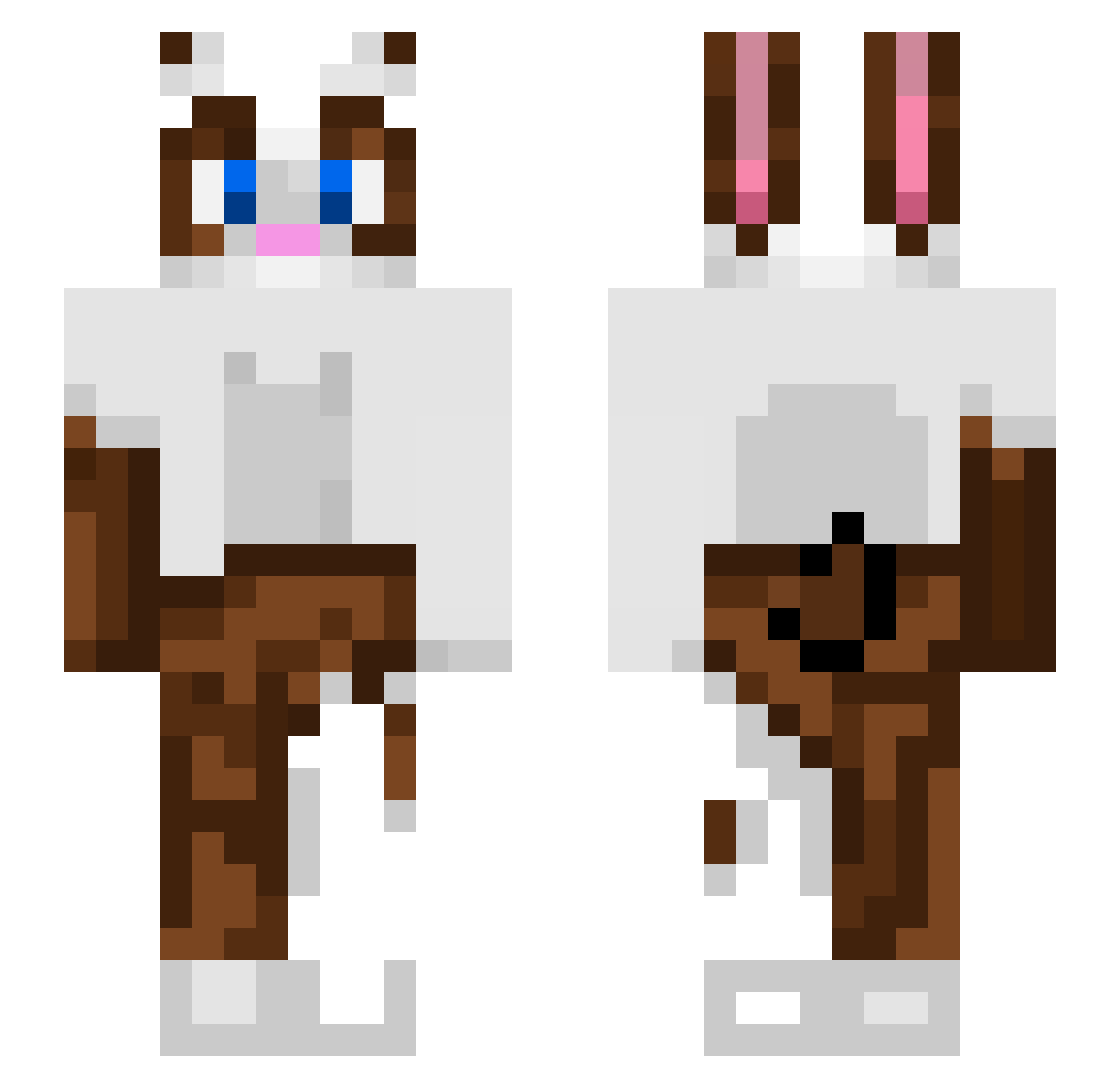 Yolebsito Minecraft skin, front and back view