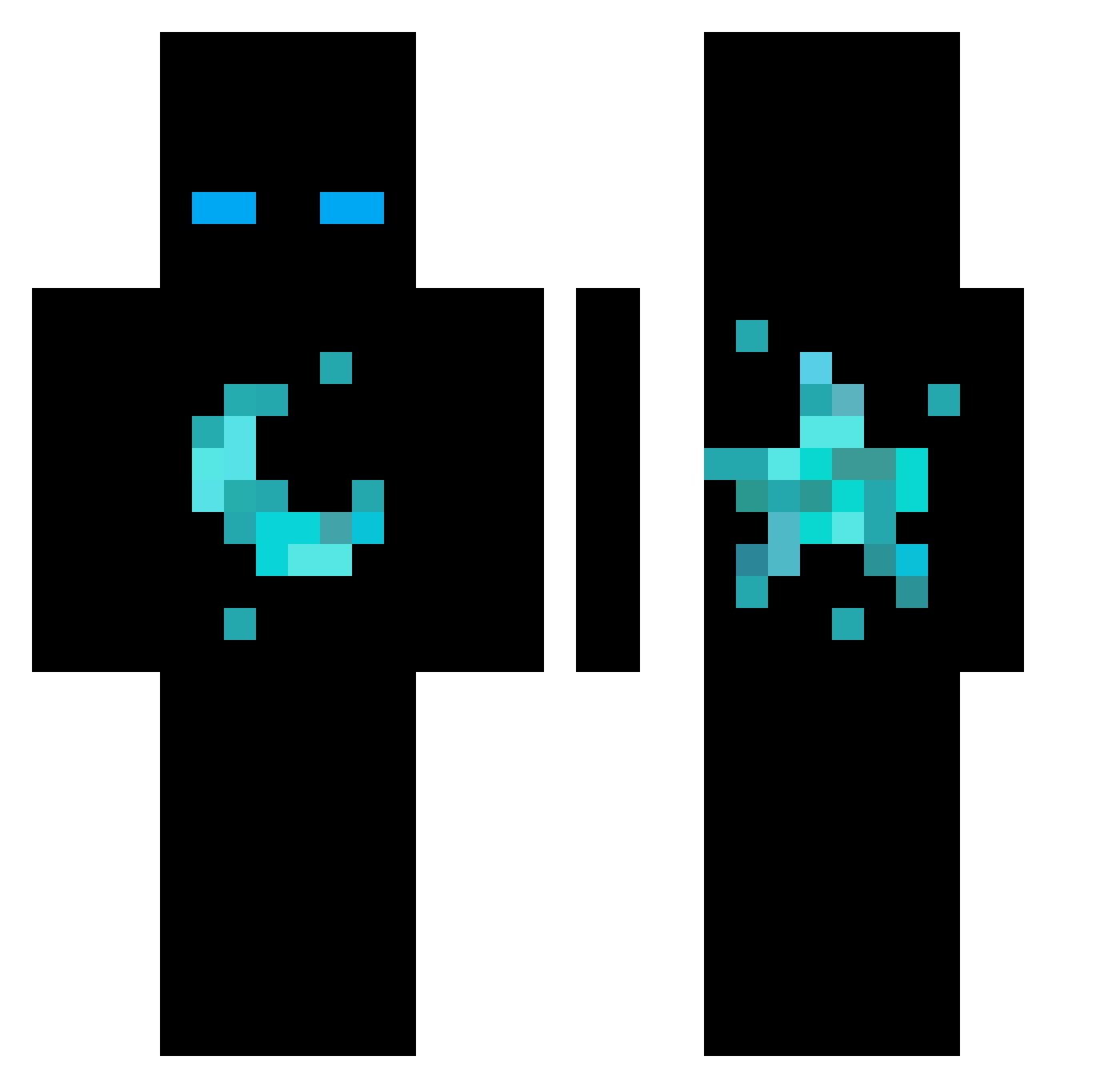 oToxtc Minecraft skin, front and back view