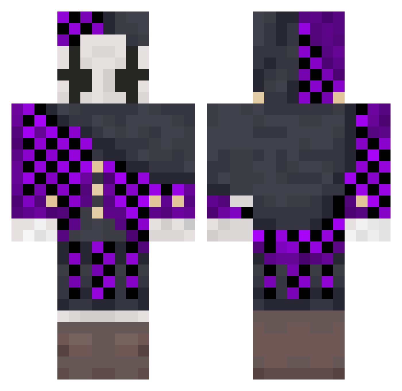 JesterJames6279 Minecraft skin, front and back view