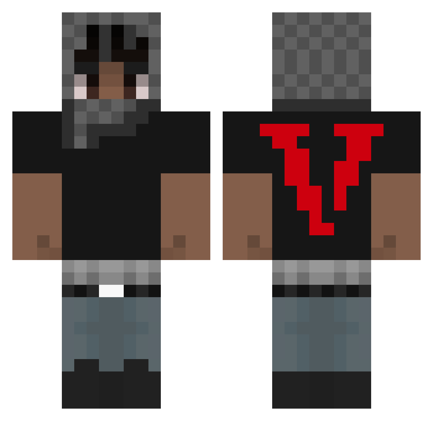 tahhlolss Minecraft skin, front and back view