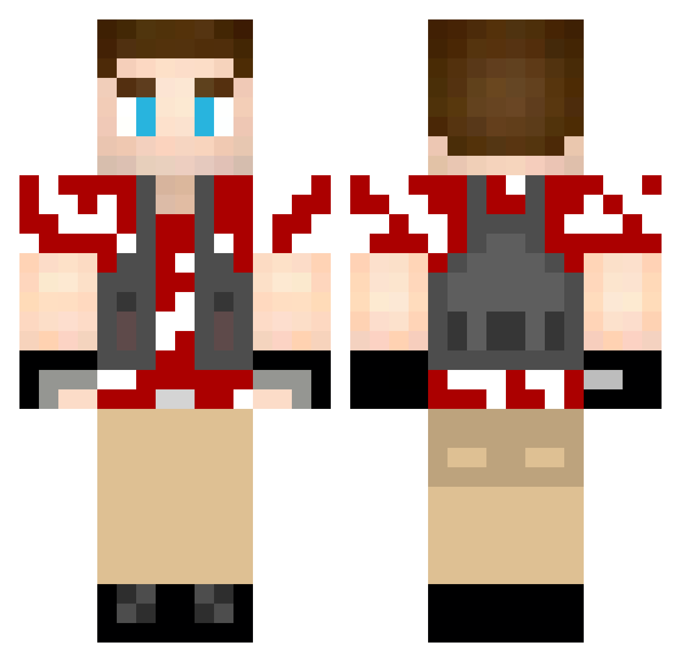 Texiik_ Minecraft skin, front and back view