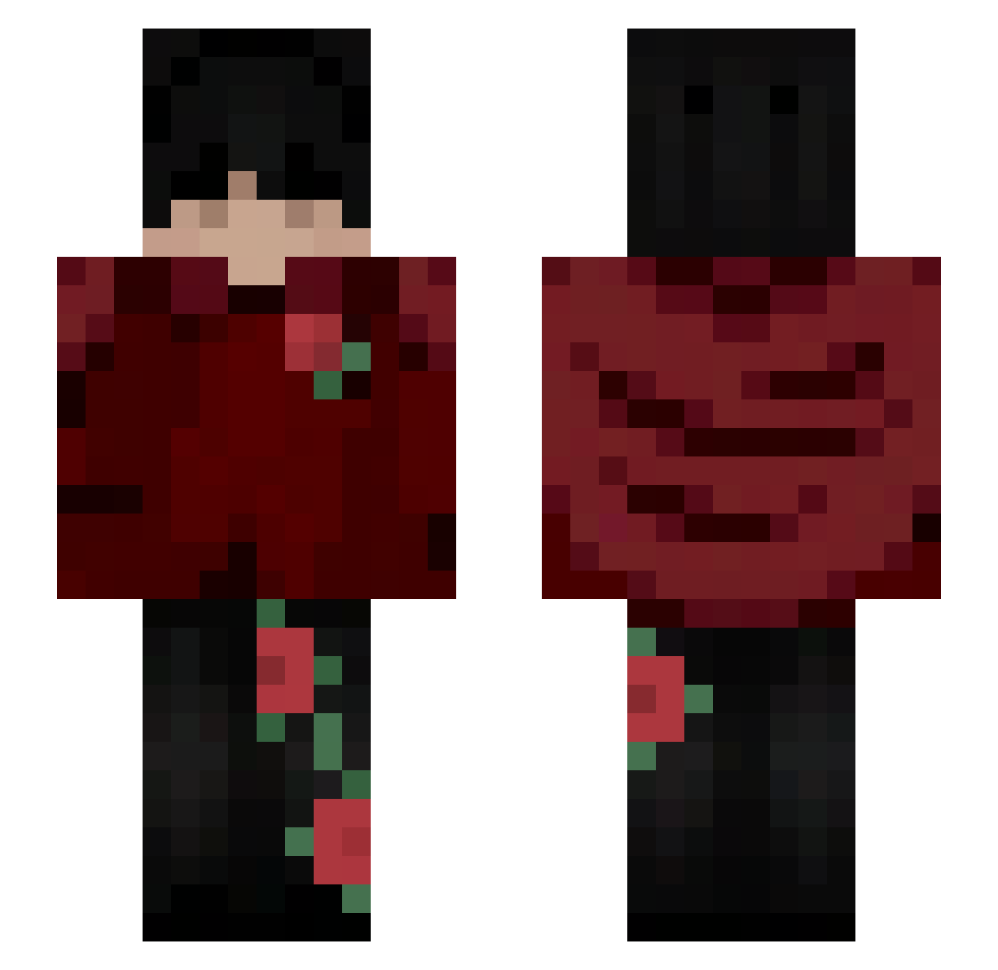 1iconic Minecraft skin, front and back view