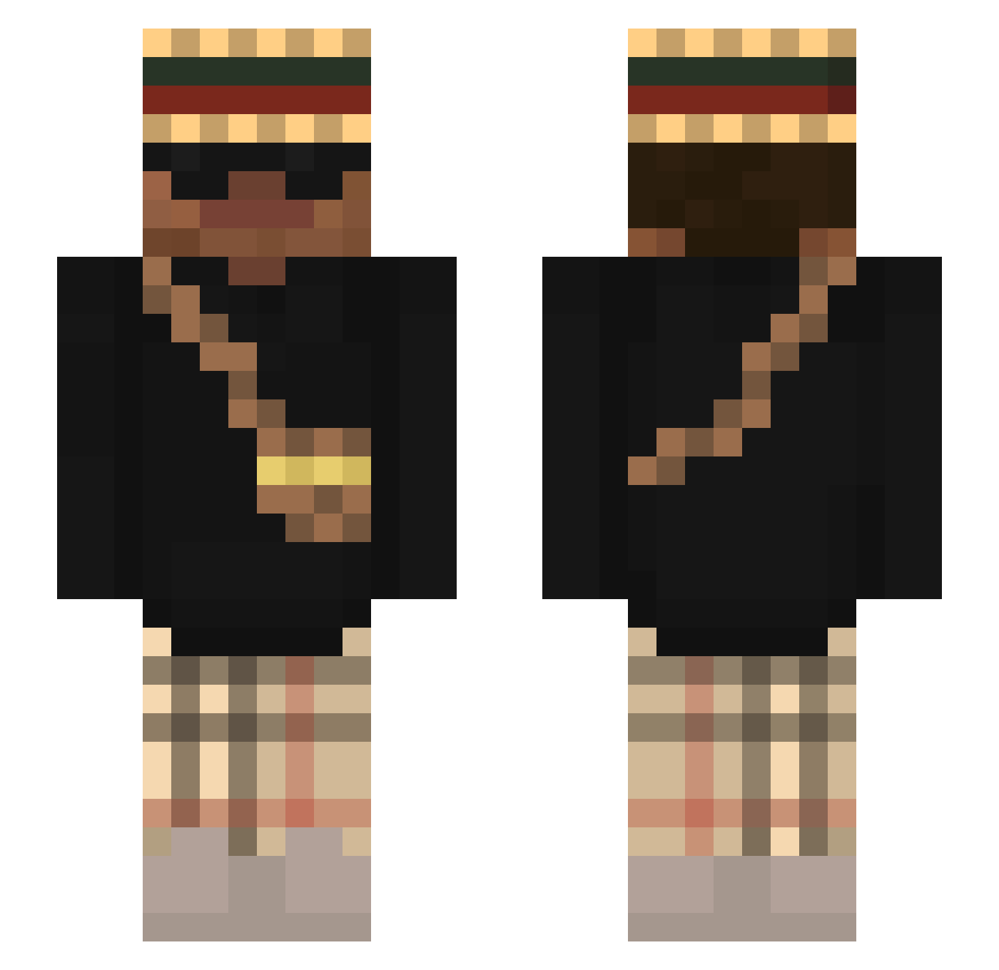 astaavx Minecraft skin, front and back view