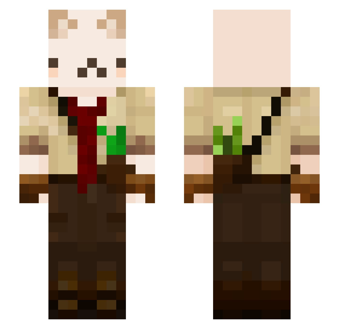 yHumorlos Minecraft skin, front and back view
