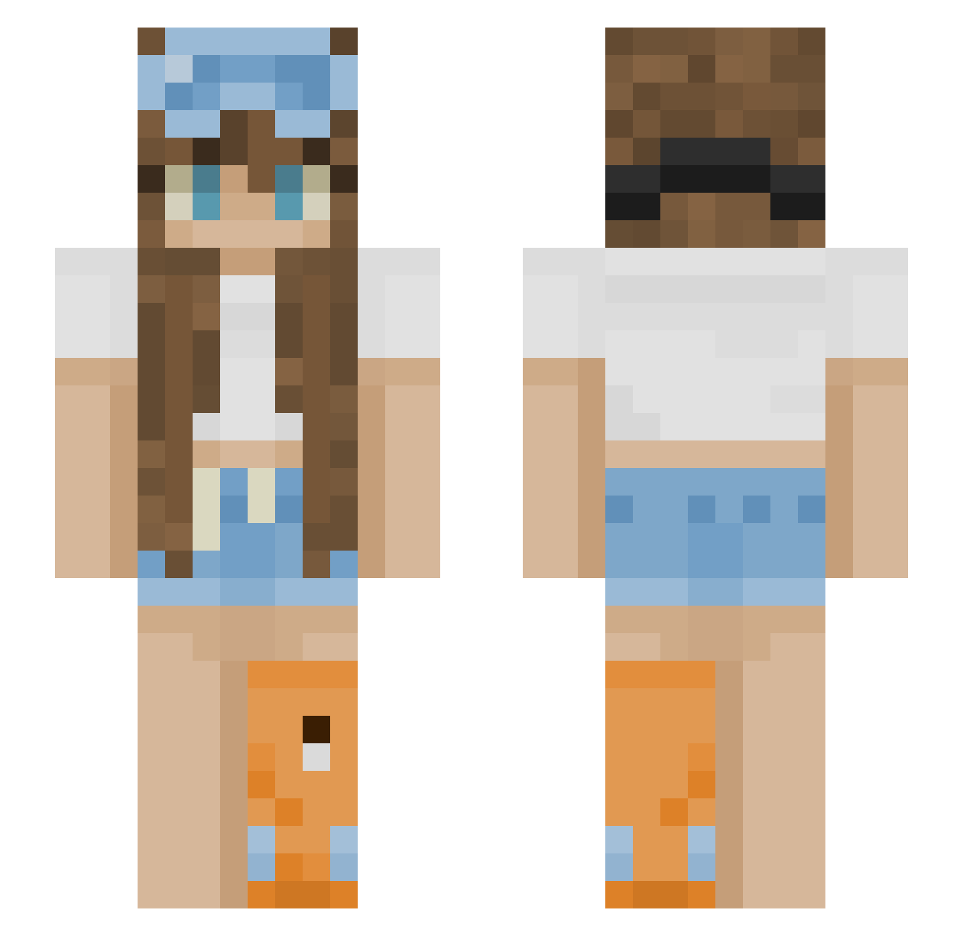 Bitibuddies Minecraft skin, front and back view