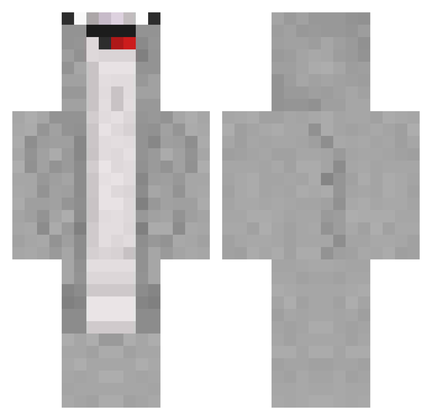Interpretation Minecraft skin, front and back view