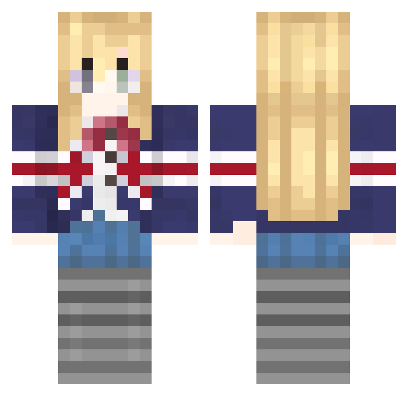SalaAlekom Minecraft skin, front and back view