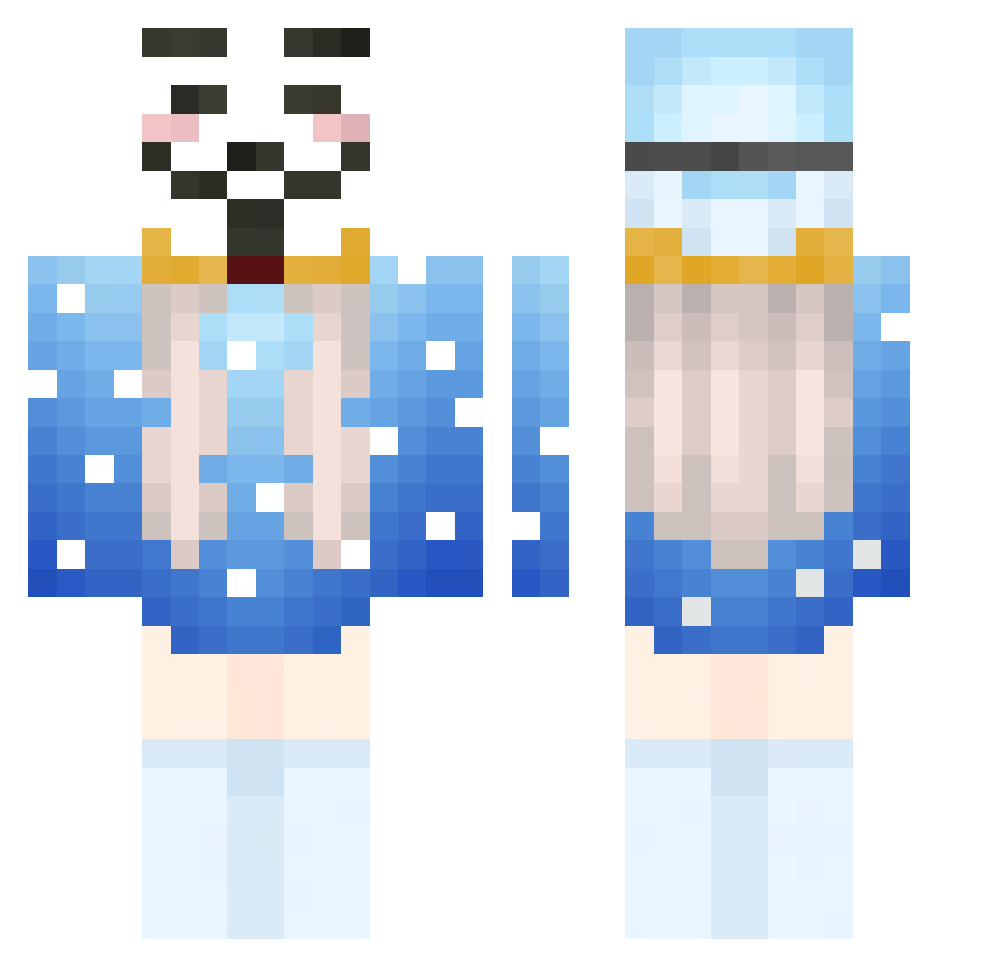 Diamond52a Minecraft skin, front and back view