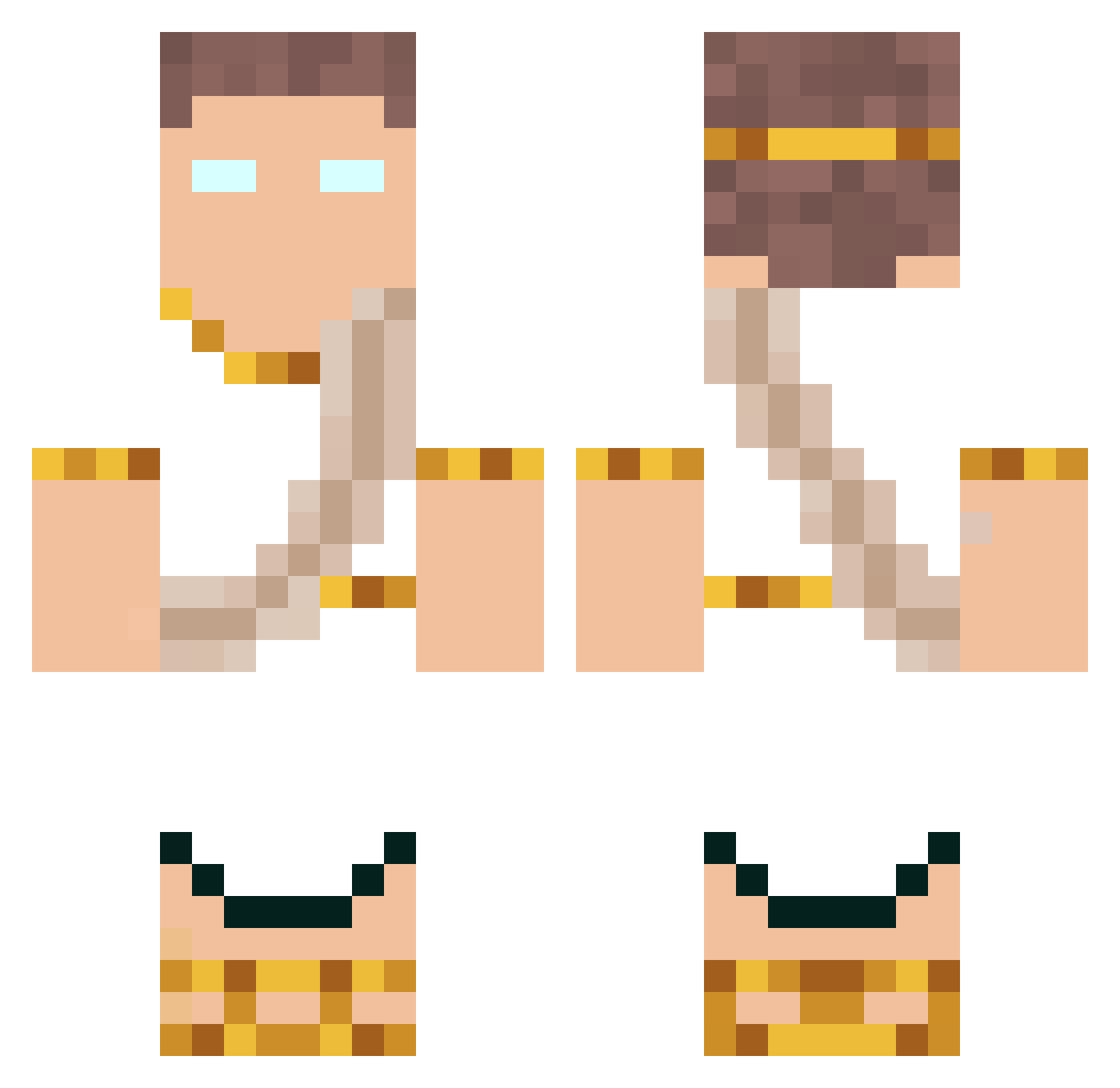 TZ9J Minecraft skin, front and back view