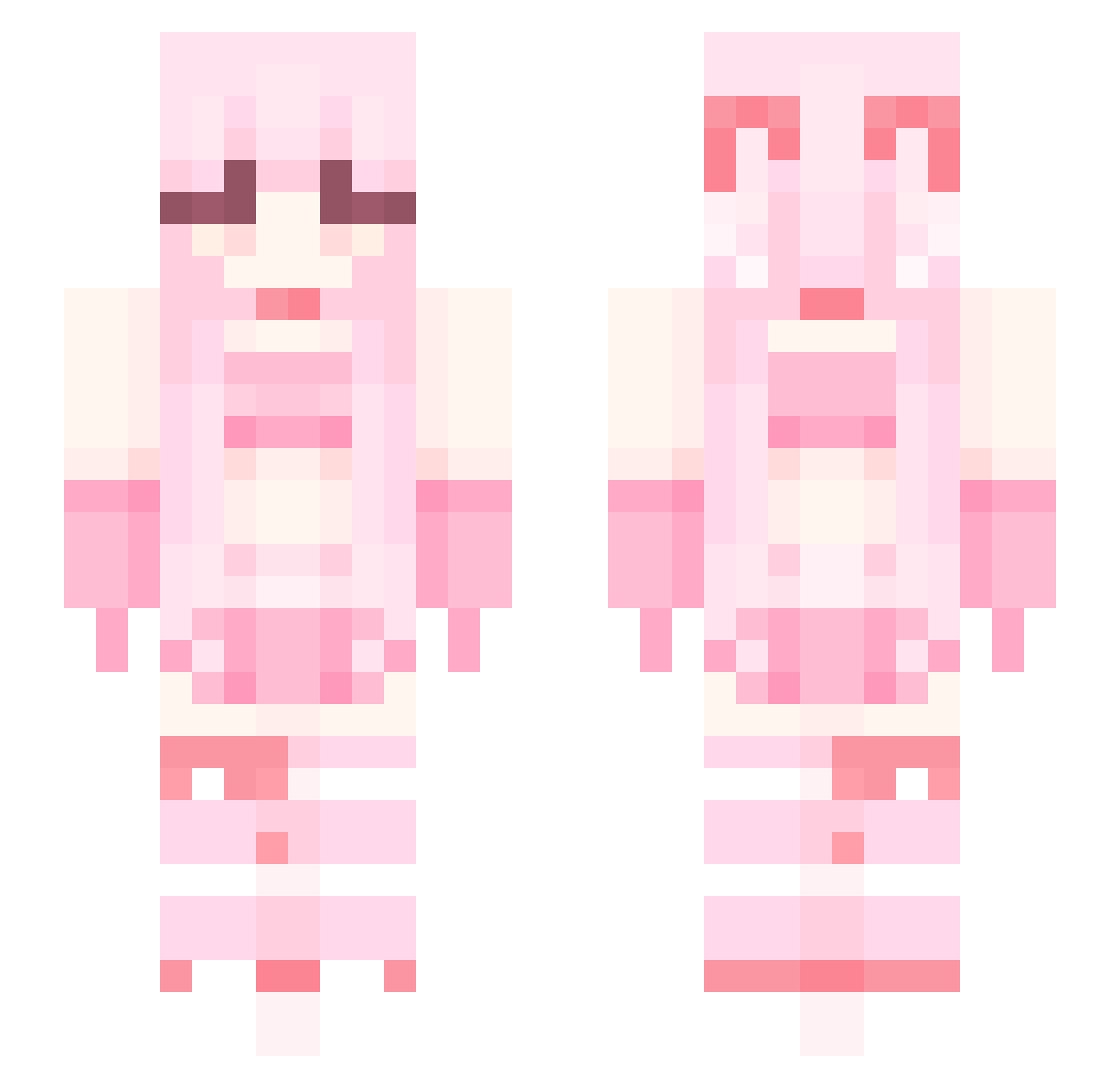 kittyamechan Minecraft skin, front and back view