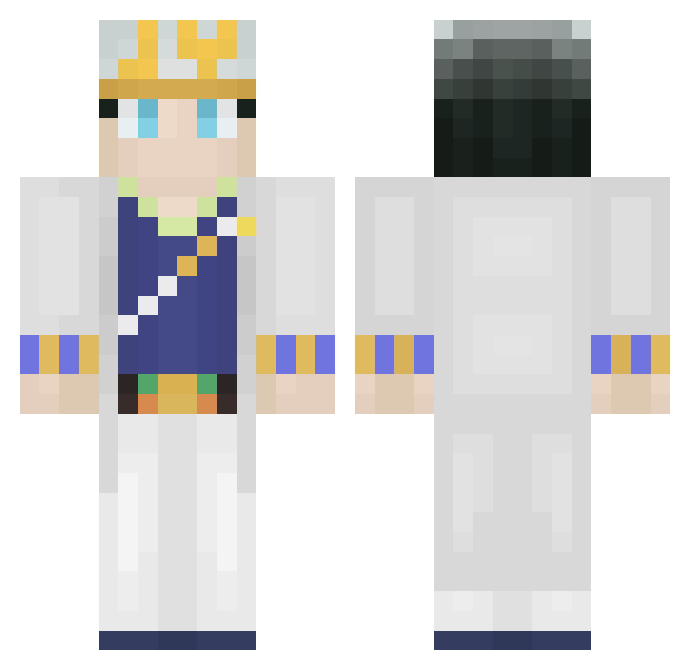 PorteDeMesrine Minecraft skin, front and back view