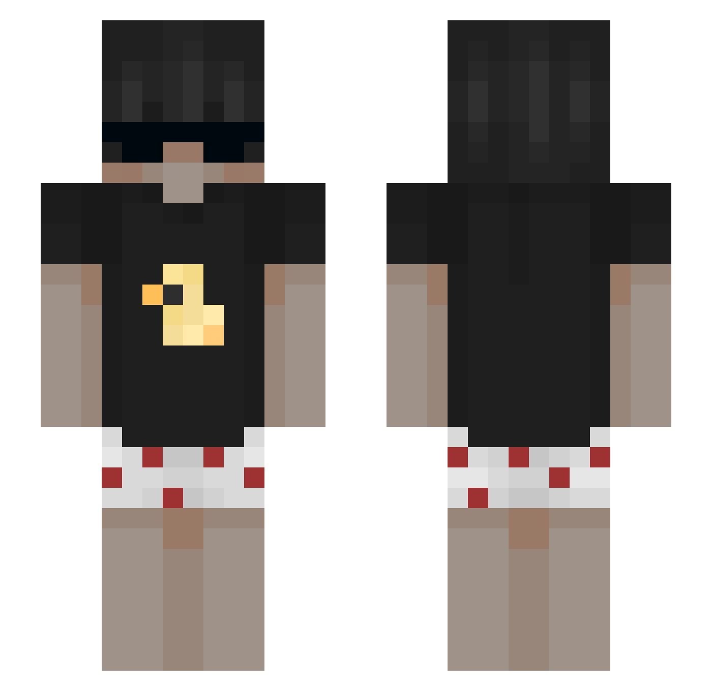 Guarded_ Minecraft skin, front and back view