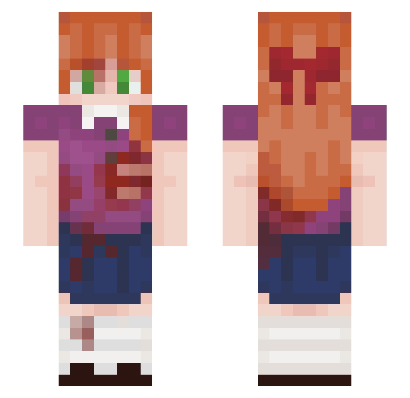 Chuchella Minecraft skin, front and back view